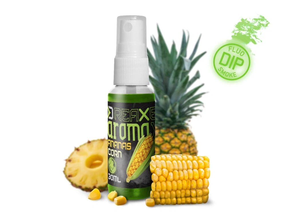 Dipovací sprej Delphin AromaX/30ml Kukuřice-Ananas/fluo zelená