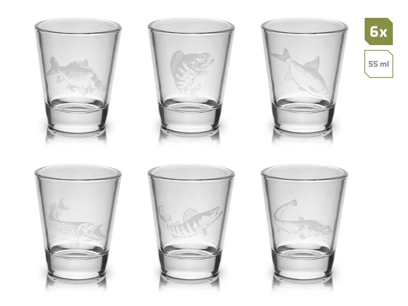 Set skleněných skleniček Delphin SHOTY 6v1 6x55ml