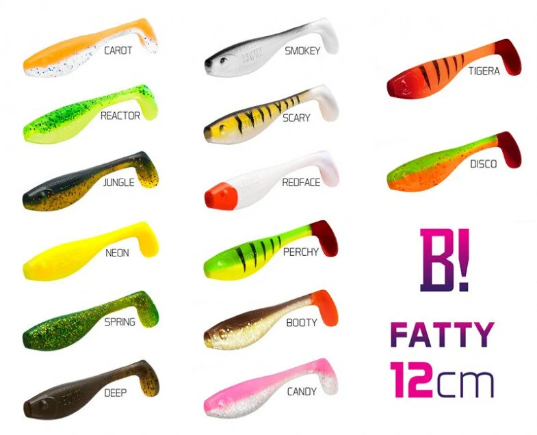 Top mix nástrah BOMB! Fatty / 5ks 12cm / Tigera + Redface + Booty + Candy + Reactor