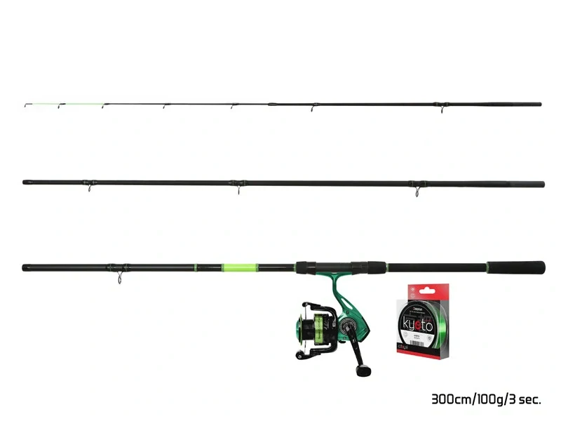 Delphin GreenFEED feeder set 300 cm 100 g + naviják + vlasec (kompletní set na kapry)