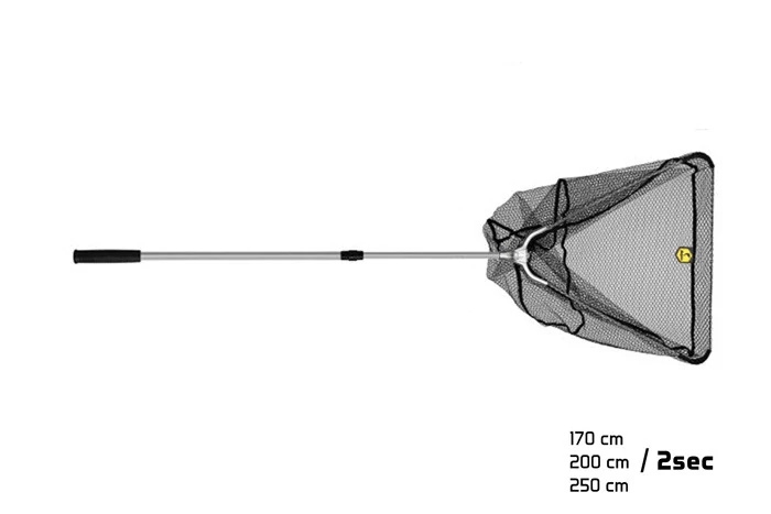 Delphin Podběrák kovový střed s pogumovanou síťkou 60x60/200cm