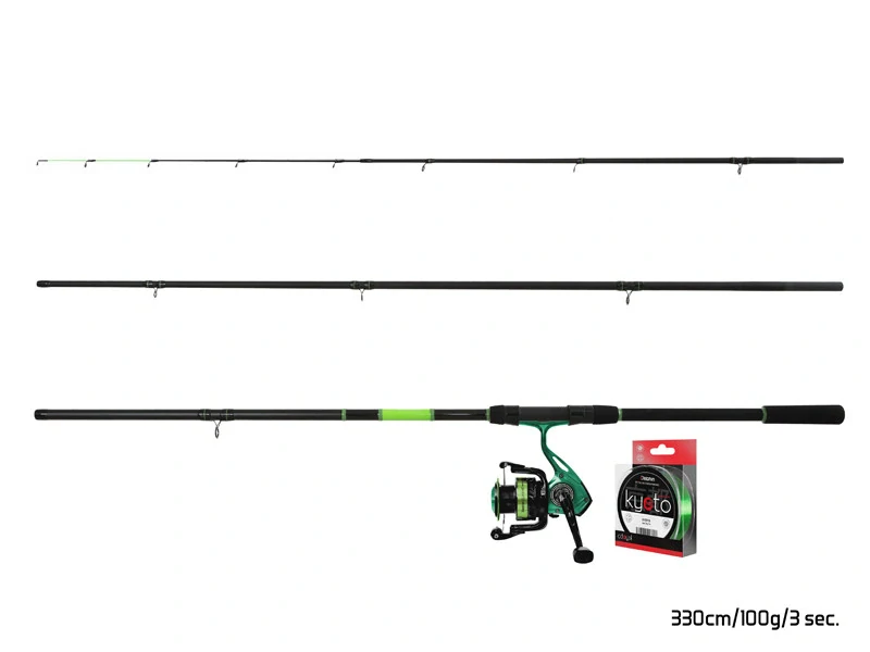 Delphin GreenFEED feeder set 330 cm 100 g + naviják + vlasec (kompletní set na kapry)