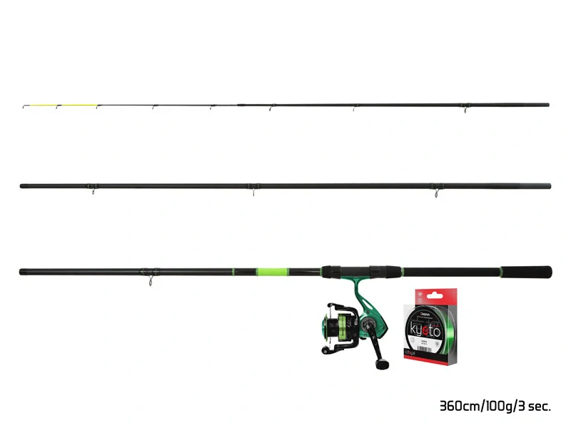 Feederový set Delphin GreenFEED 360cm/100g + 4T + 0,261mm