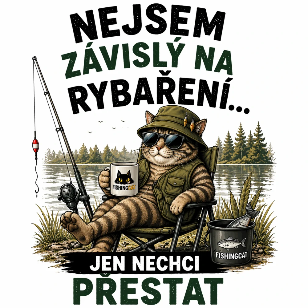 Vtipný hrnek pro rybáře „Nejsem závislý na rybaření“ 330 ml