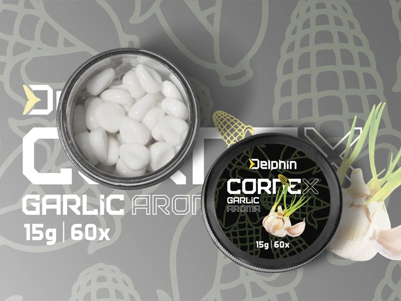 Umělá nástraha Delphin CorneX Pop Up / 60ks Česnek