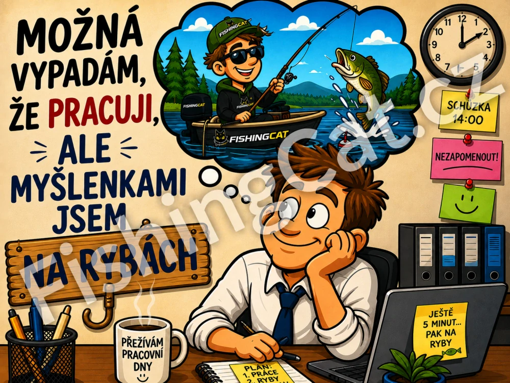 Podložka pod myš pro rybáře – Myšlenkami na rybách