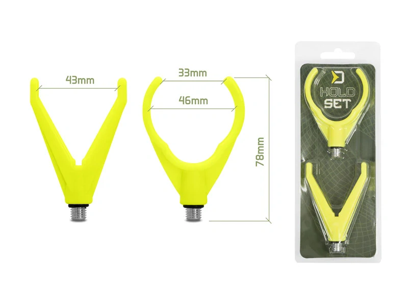 Sada držáků Delphin HoldSET Uni V+U / fluo žlutá