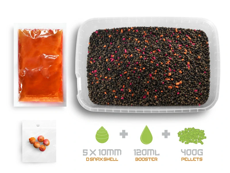 Pellet box Delphin Reaxe READY&GO Mango-Broskyně/400g