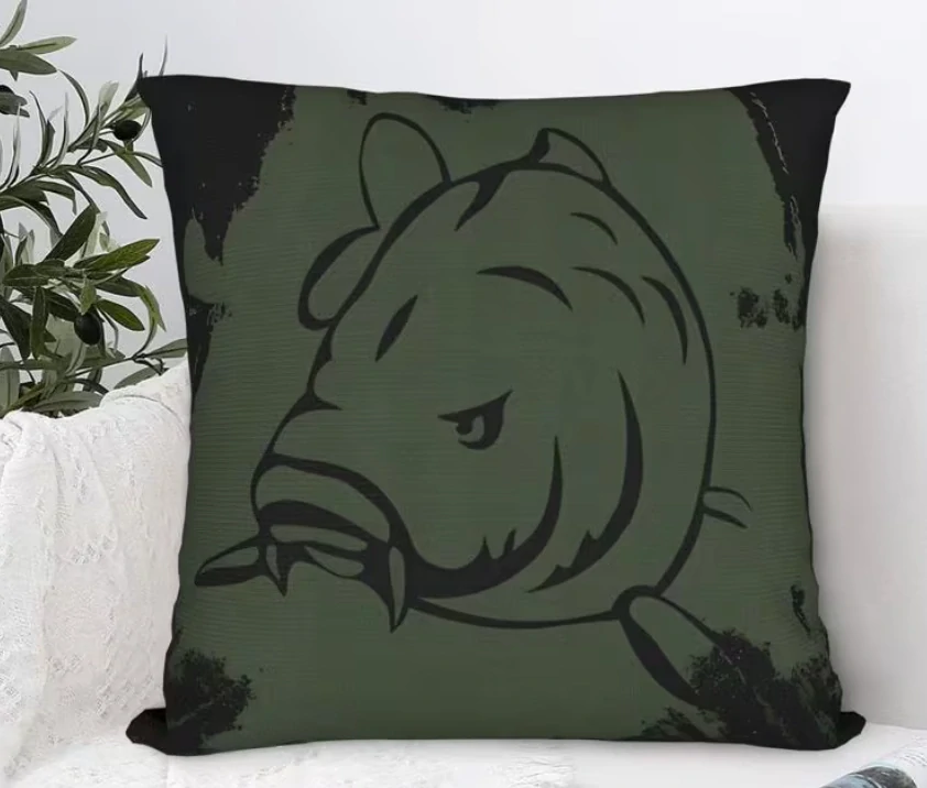 Jednodílný potah na polštář Kapr / zelený