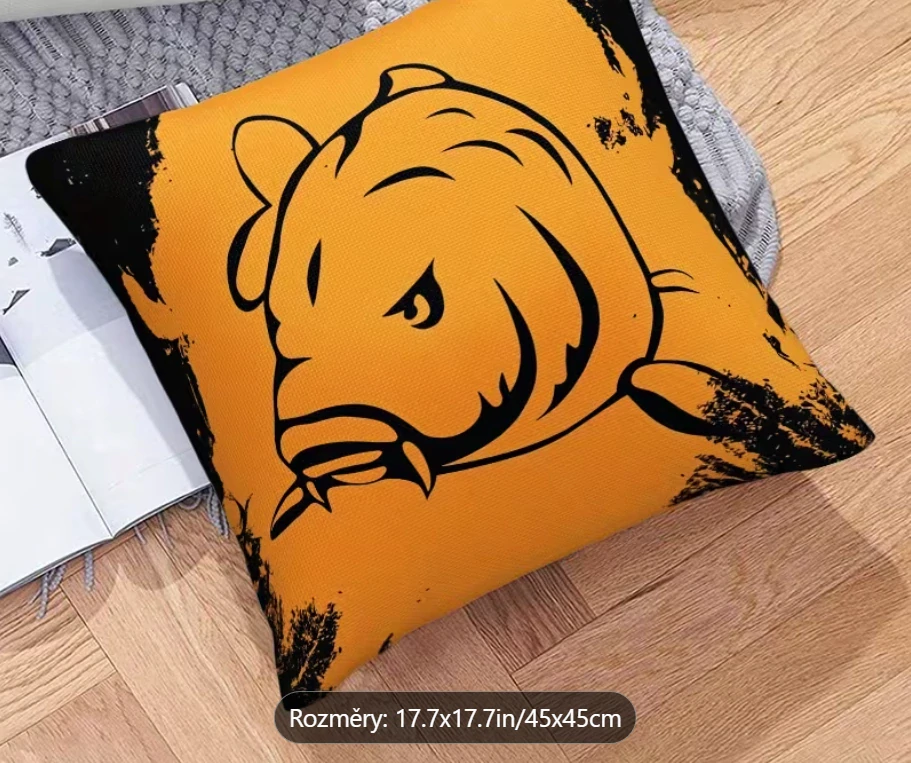Jednodílný potah na polštář Kapr / oranžový