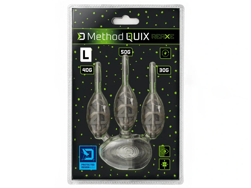  Sada krmítek s formičkou Delphin Method QUIX Reaxe 3+1 L 30g,40g,50g