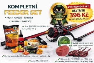 Feeder set Delphin MAGMA DUO 3,2–3,6 m 100 g + naviják EPIX 5T 5000 (kompletní výbava)