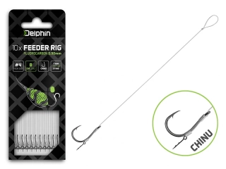 Feederový návazec Delphin Fluoro Sting / 10ks 8cm/0,22mm/Chinu #8