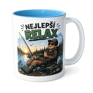 Hrnek pro rybáře „Nejlepší relax“ modrý 330 ml