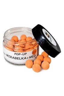 Fishing cat Mirabelka + Med 11mm 60ml Pop-Up Boilies - VÝPRODEJ