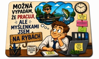 Podložka pod myš pro rybáře – Myšlenkami na rybách