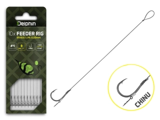 Feederový návazec Delphin Braided Sting / 10ks 8cm/0,14mm/Chinu #8